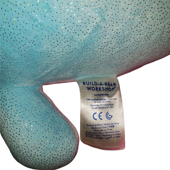 Build-A-Bear 2018 BAB Plush Blue Sparkle Narwhal Sea Unicorn Stuffed Toy Retired - Picture 7 of 9